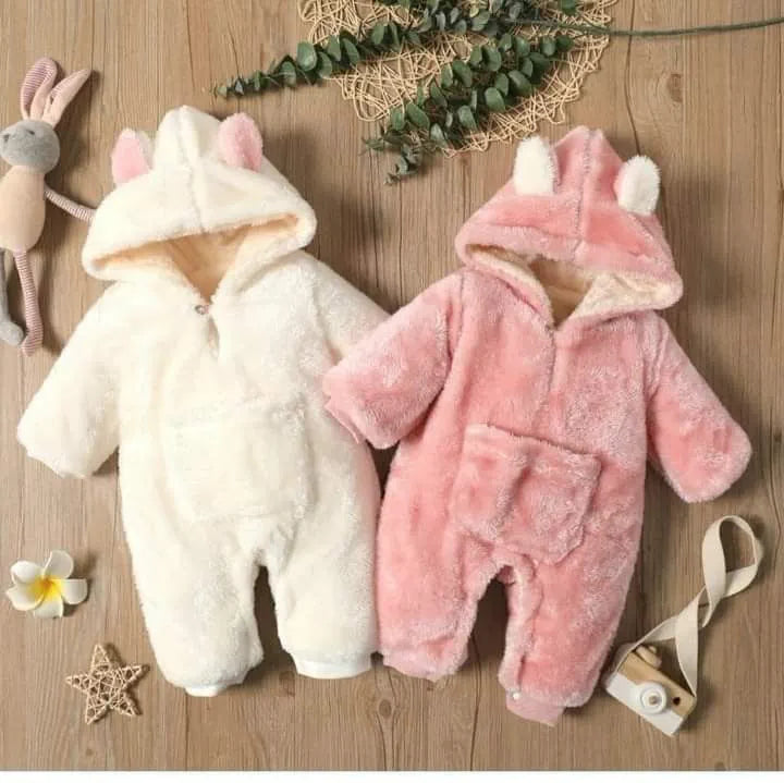 Baby Fleece Hooded Romper