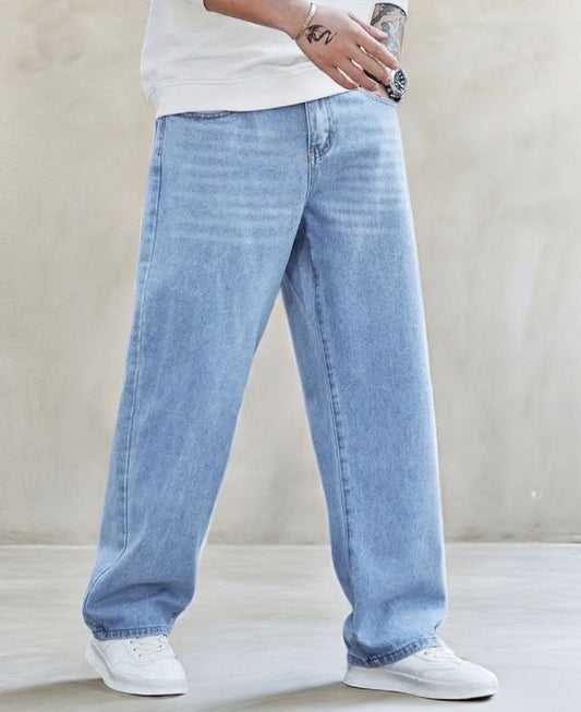 Men's Light Blue Baggy Jeans