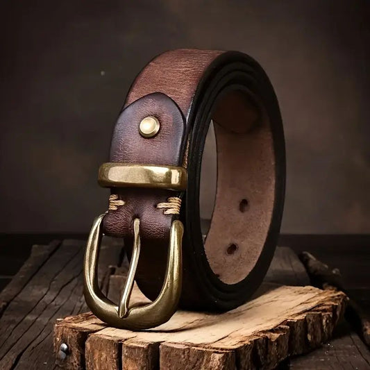Premium Men's Black Leather Belt