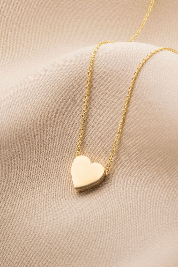 Stainless Steel Golden Heart Necklace for Girls