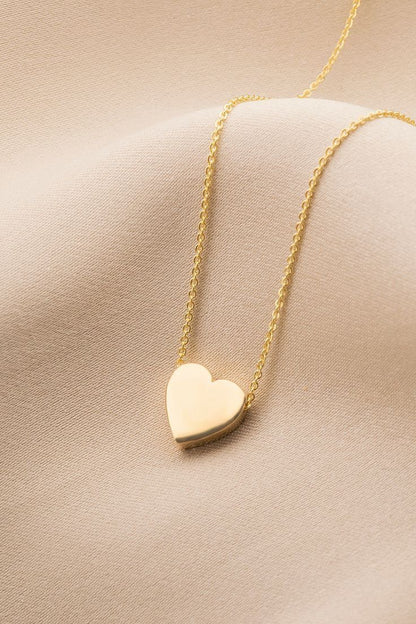 Stainless Steel Golden Heart Necklace for Girls