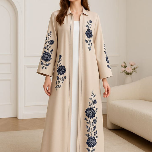 Elegant Beige Modest Abaya Dress for Women