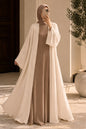 Elegant Beige Modest Abaya Dress for Women