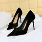 Women's Black Pointed Toe Stiletto Heels